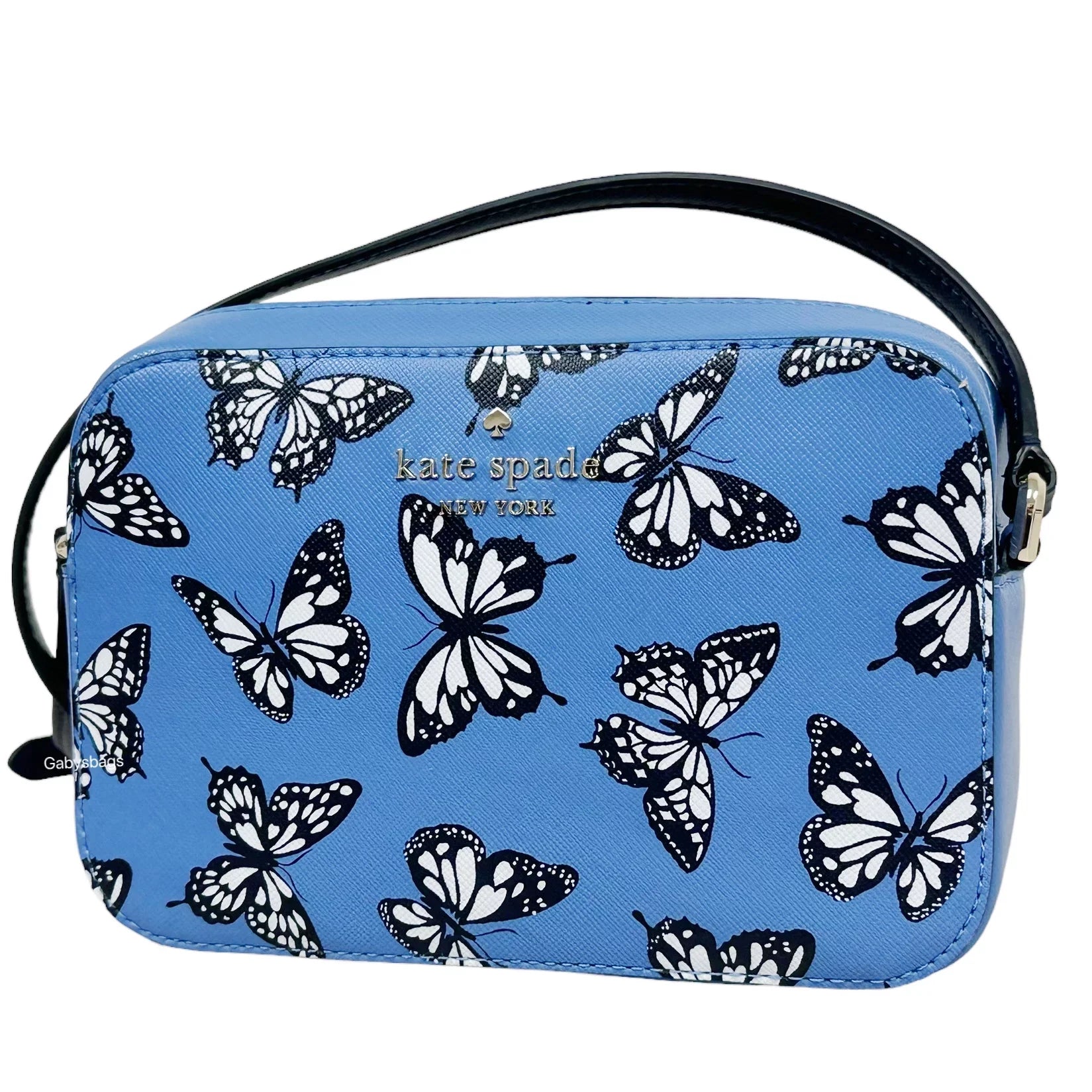 Sky Staci Crossbody Bag Blue Mini Kate Multi Spade Zip Camera Butterfly
