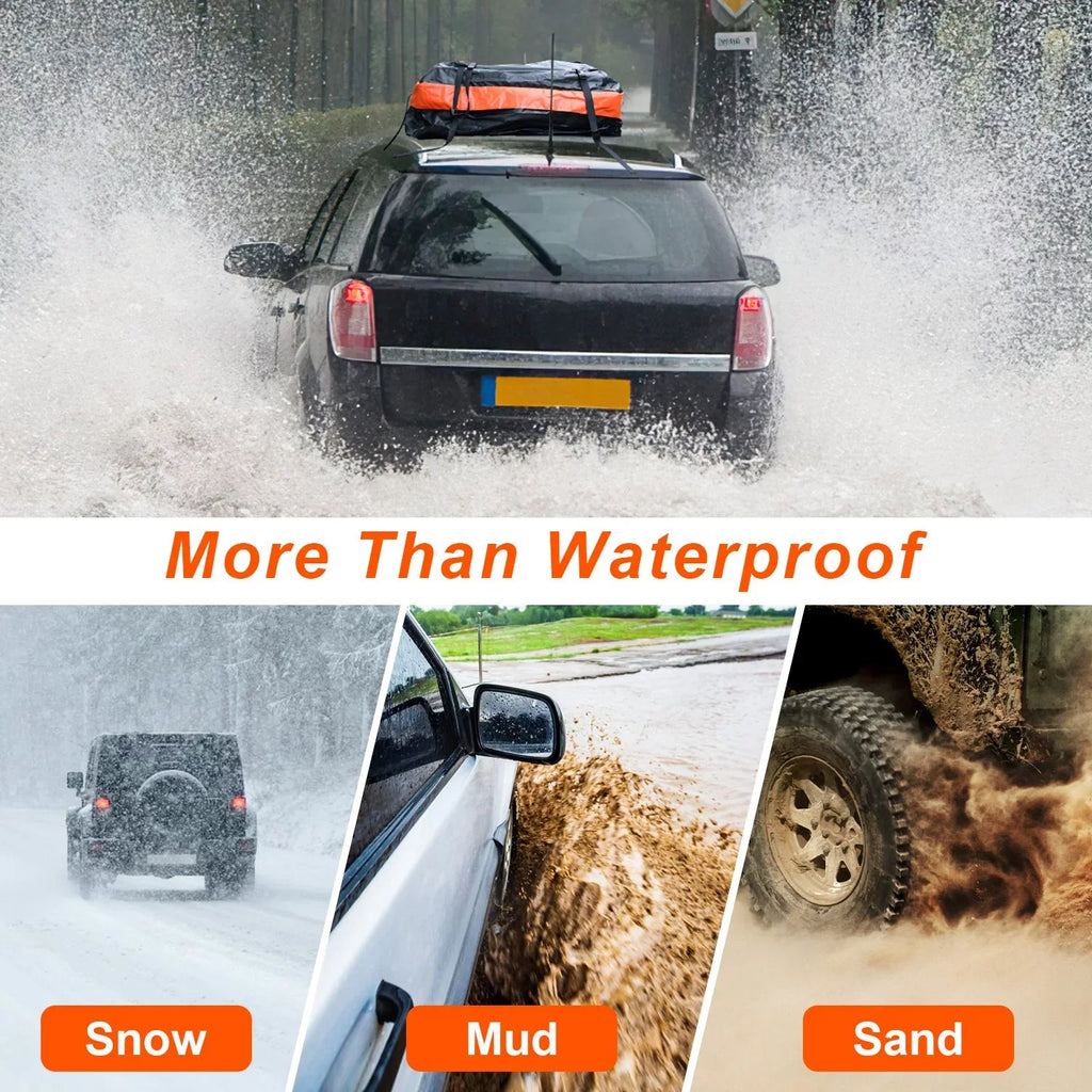 16 Bag Cubic Storage Vehicle, Carrier Large Waterproof Black Cargo Luggage Car feet Bag for Suit Anti-Slip Carriers iMounTEK Storage All Travel Mat Suv Rooftop
