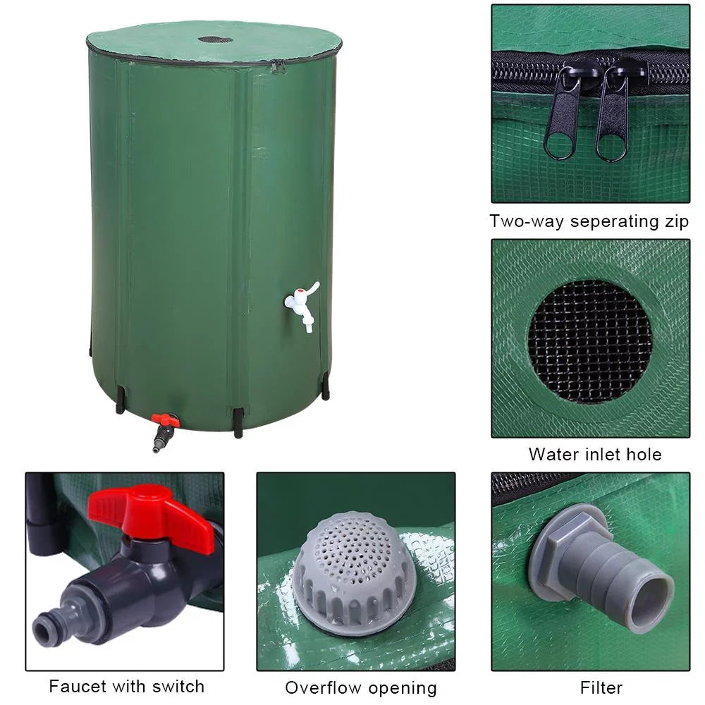 Water Winado Patio Gallon Storage Green 100 Barrel Portable Rain Barrel