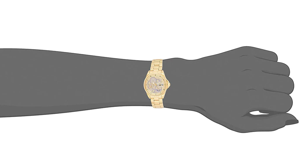 Gold 23568 Watch Yellow Bracelet Women's Dive Angel Steel Gold and Dial Silver