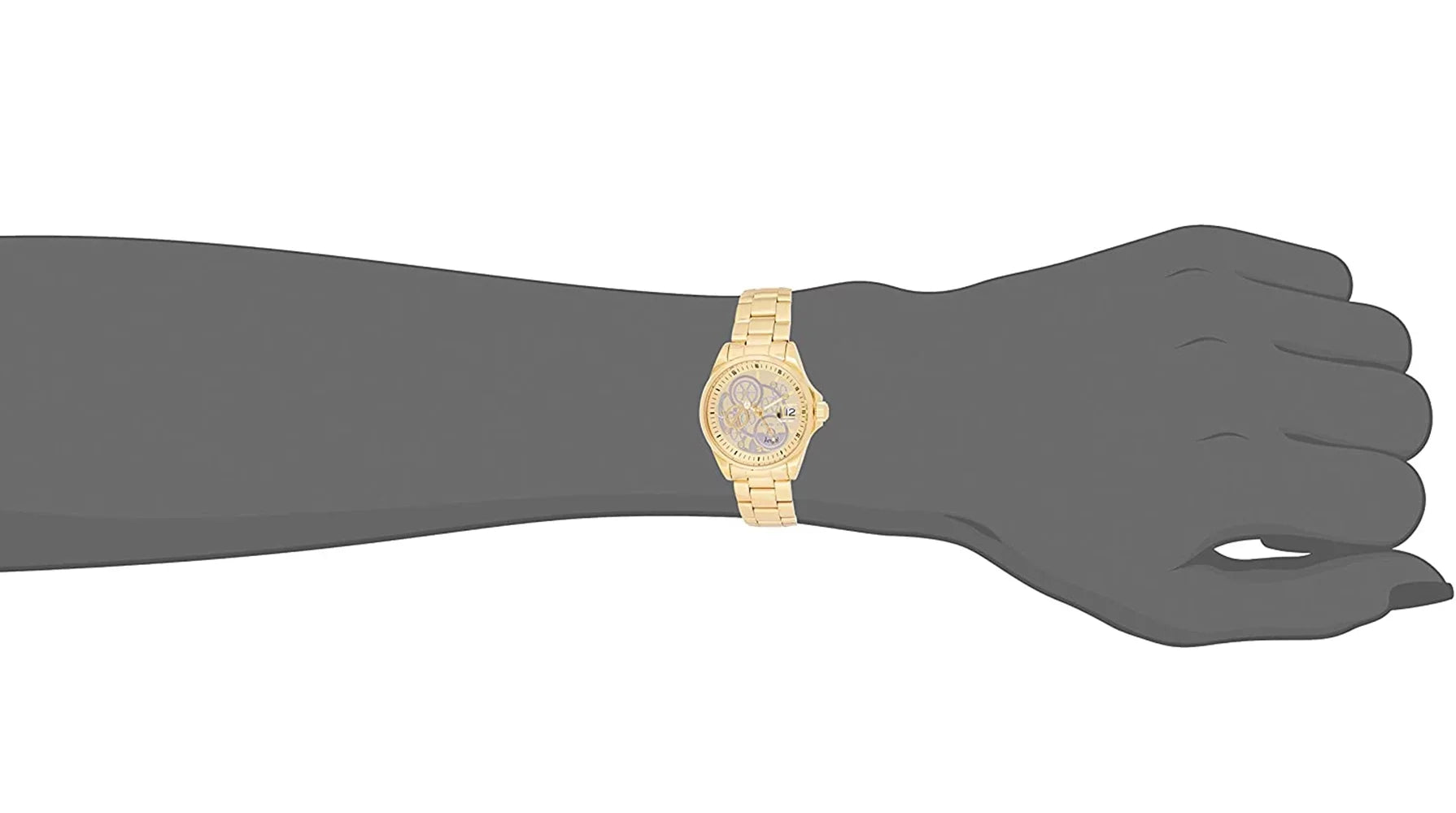 Gold 23568 Watch Yellow Bracelet Women's Dive Angel Steel Gold and Dial Silver