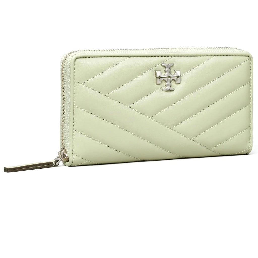 Tory Women's Continental Wallet Burch Kira Frost) Chevron Zip (Pine Leather