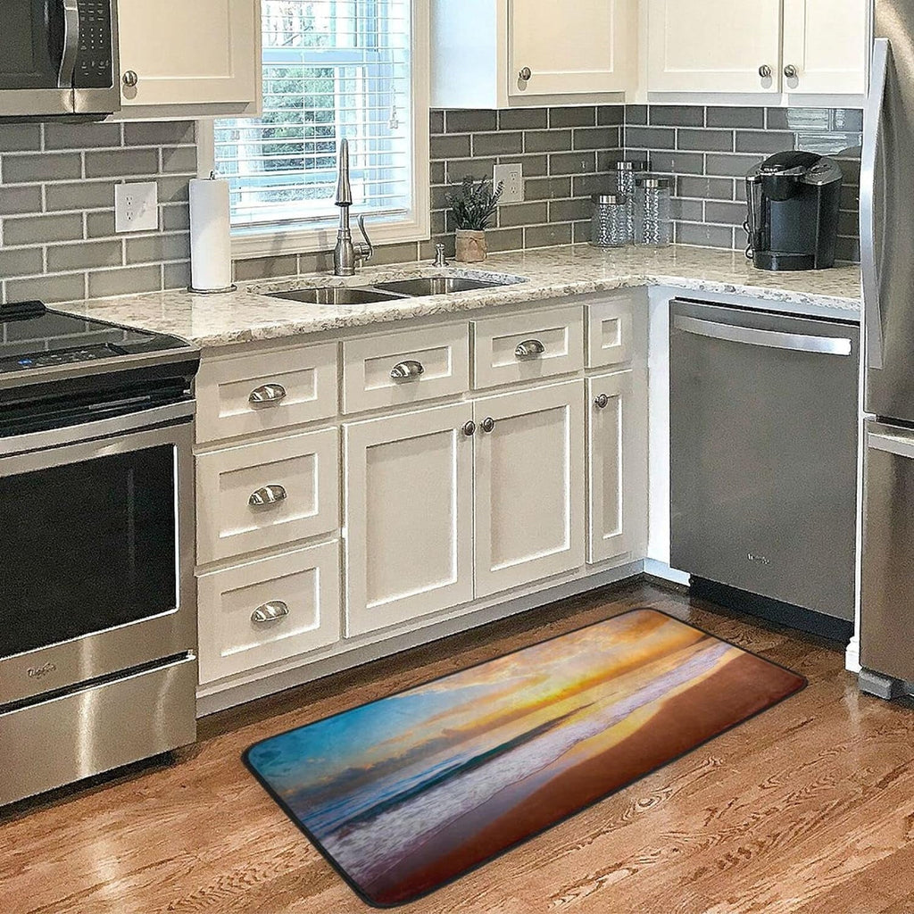 Floor Rug Sunset-1 Non Anti-Fatigue for Comfort 20 Beach GZHJMY Washroom Sink Waterproof Kitchen inch Summer Slip Mat Kitchen x Mat Bedroom Kitchen Rug 39 Washable