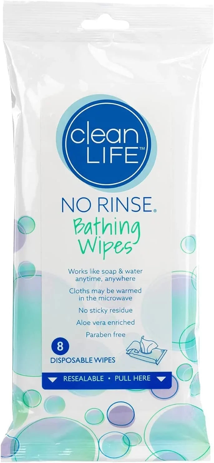 Premoistened (8 Cleanlife Wipes Maximum Products (5 Pack), for Vera Deodorizing Wipes)" Hypoallergenic "Bathing and Microwaveable, Aloe Enriched Cleansing and Latex-Free and by -