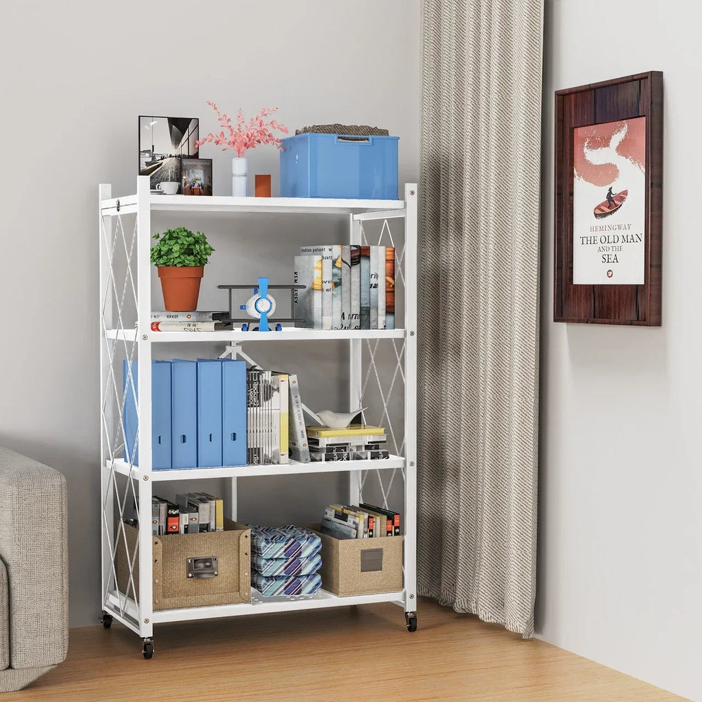 Tier Rack Metal Storage Style Heavy Shelving White QRInnovations Duty 3/4 Modern