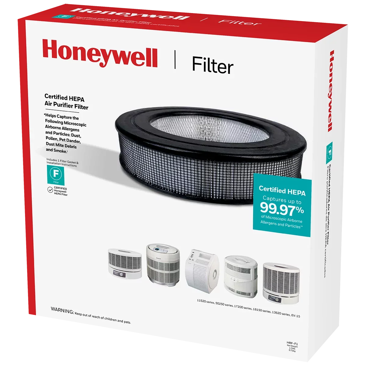 F HRF-F1, Filter, Replacement HEPA Air 1 Purifier Pack Honeywell Filter,