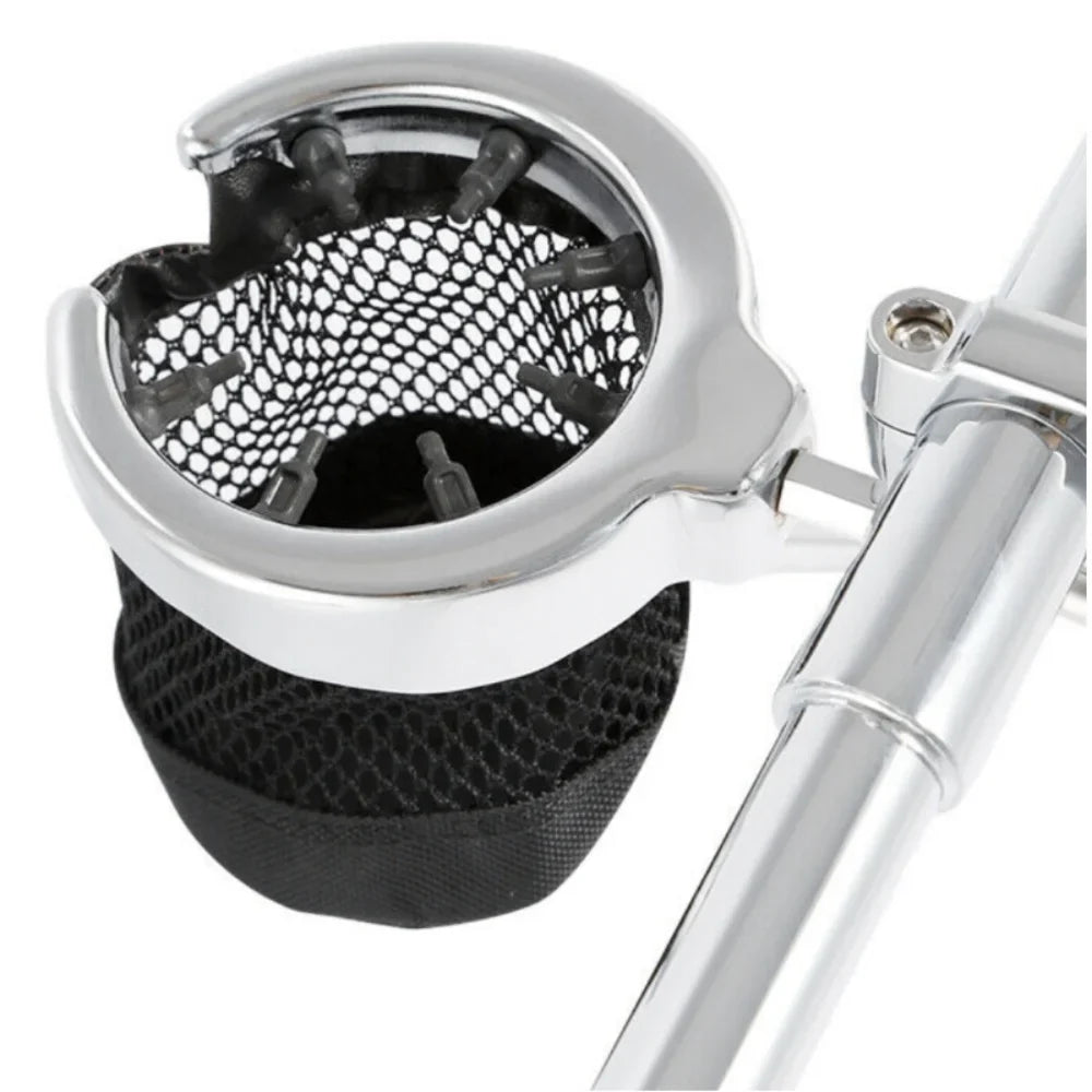 Holder Universal Metal For Basket Motorcycle Harley Teledu Handlebar Drink Cup W/ Mesh