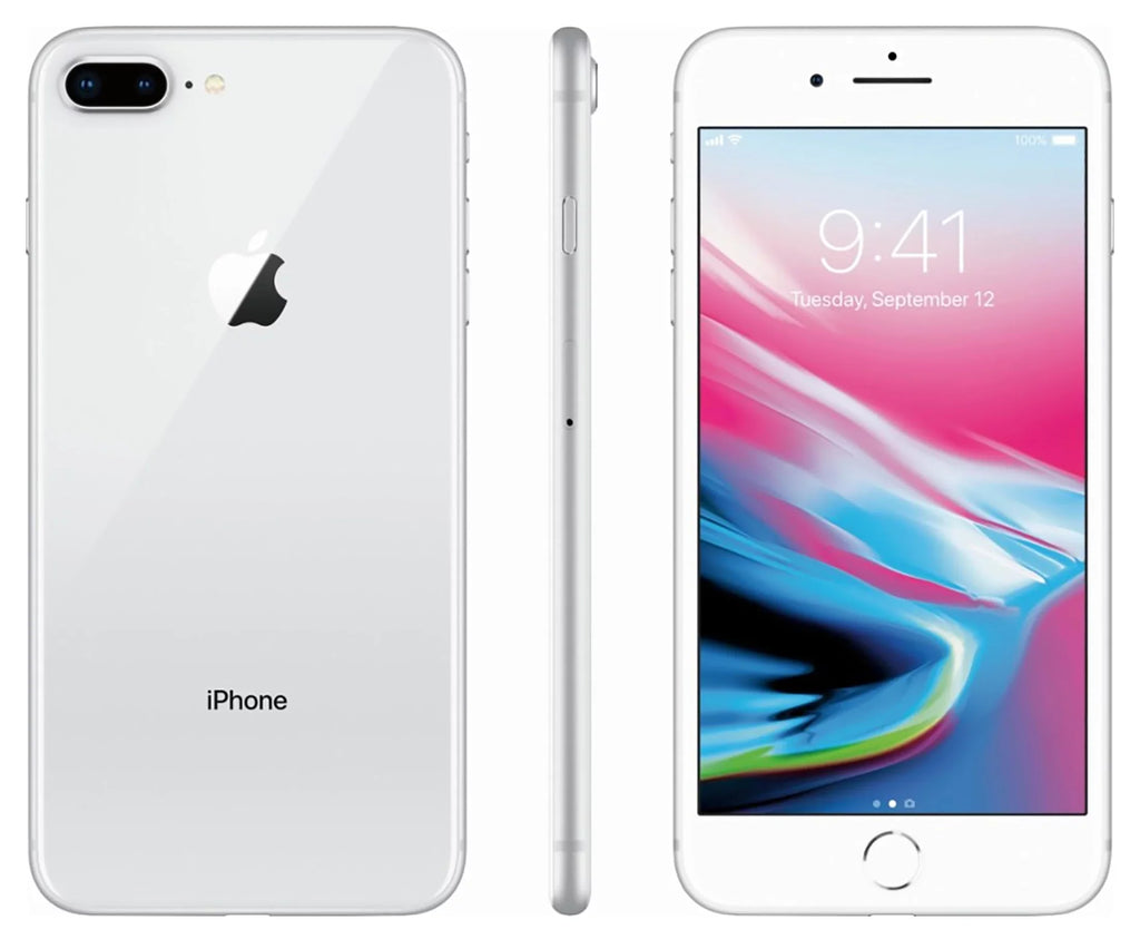 Plus 64GB  iPhone Dual w/ Good Camera 8 Unlocked GSM Silver 12MP Phone Condition) - - (Used