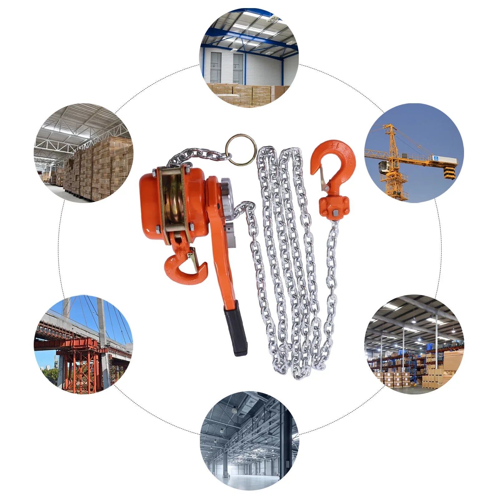 Block DENEST 10Ft Type Along Lever Hoist Lifter Ratchet Puller Chain Come 0.75T Chain