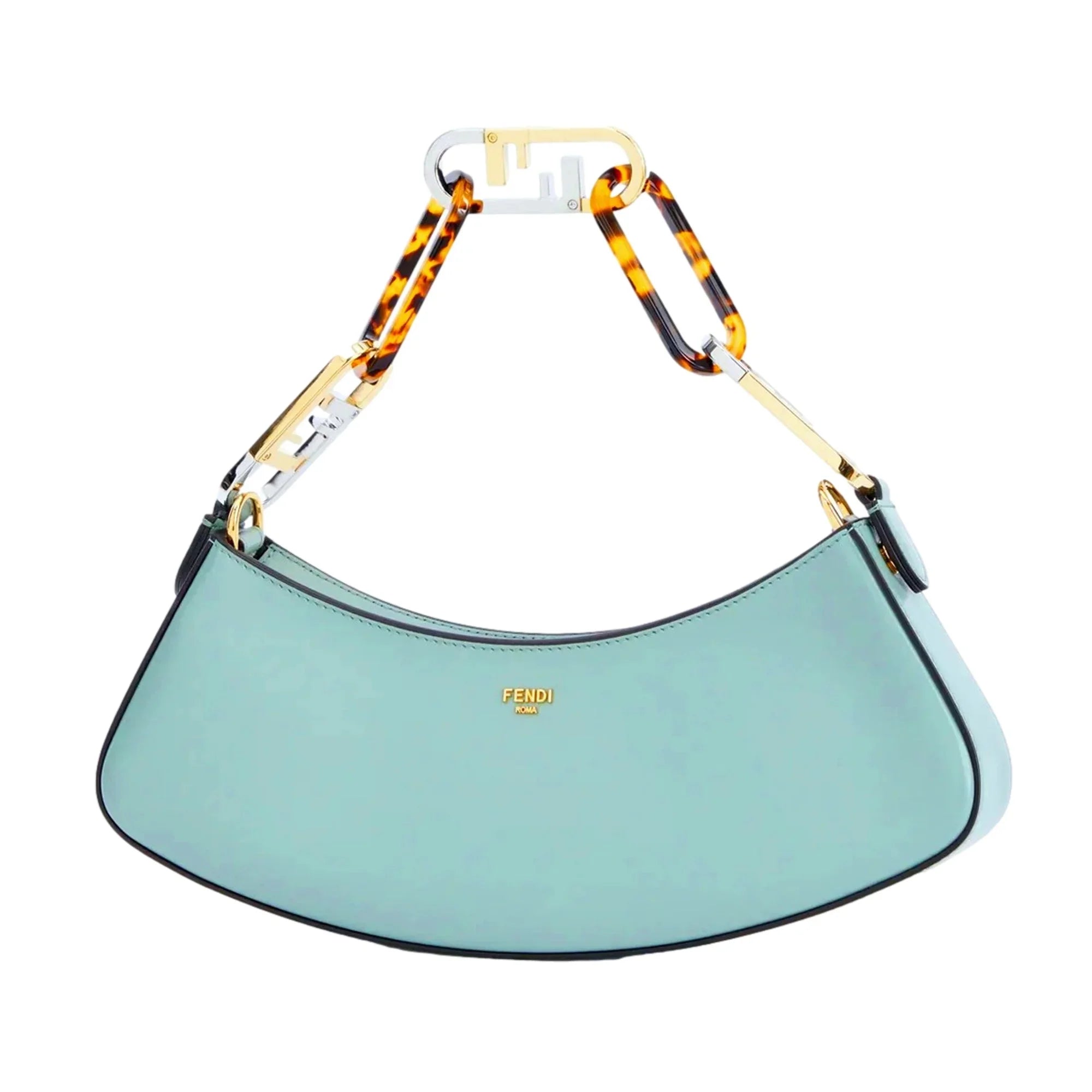 Calf Small Leather O'Lock Swing Hobo Shoulder Fendi Bag Tiffany Blue