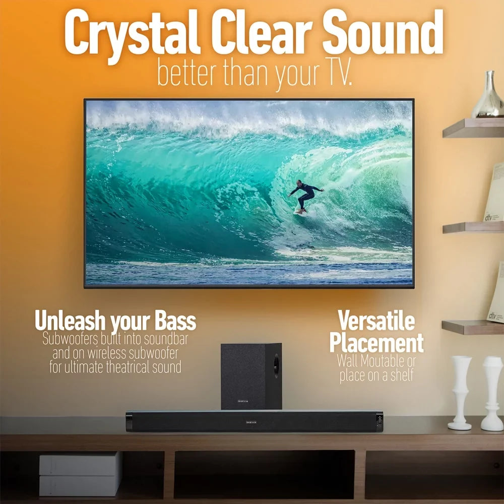 Mount, Cleaner 4K Deco Essentials TV Gear Adapter, with Smart and 6-Outlet LED Sony XBR43X800H Subwoofer, (2020) Screen 60W Surge Bundle Soundbar TV 43-inch 2020 X800H UHD with Wall