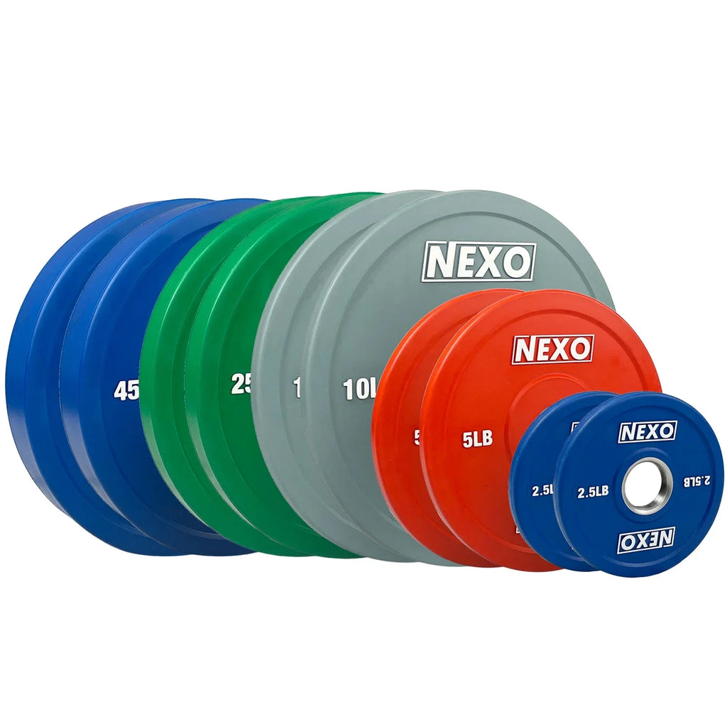 5LB 2x Premium Plates 2x NEXO Bumper 2x Training Colored 2.5LB 10LB 25LB 2x Color - Set Cross Matte 2x Weight Plate 175LB 45LB Finish & Rubber