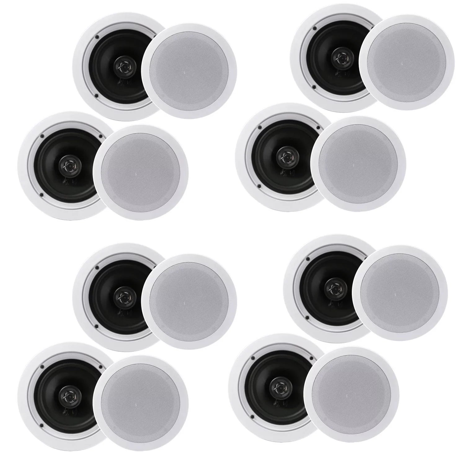 PDIC1661RD (4 Pyle Inch Pairs) Way In Wall Ceiling Speaker 200 System 6.5 Watt 2