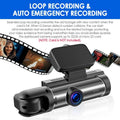 Dash Cam Jahyshow Camera G-Sensor Video DVR Front w/ Dual Inside Car Lens Recorder 1080P