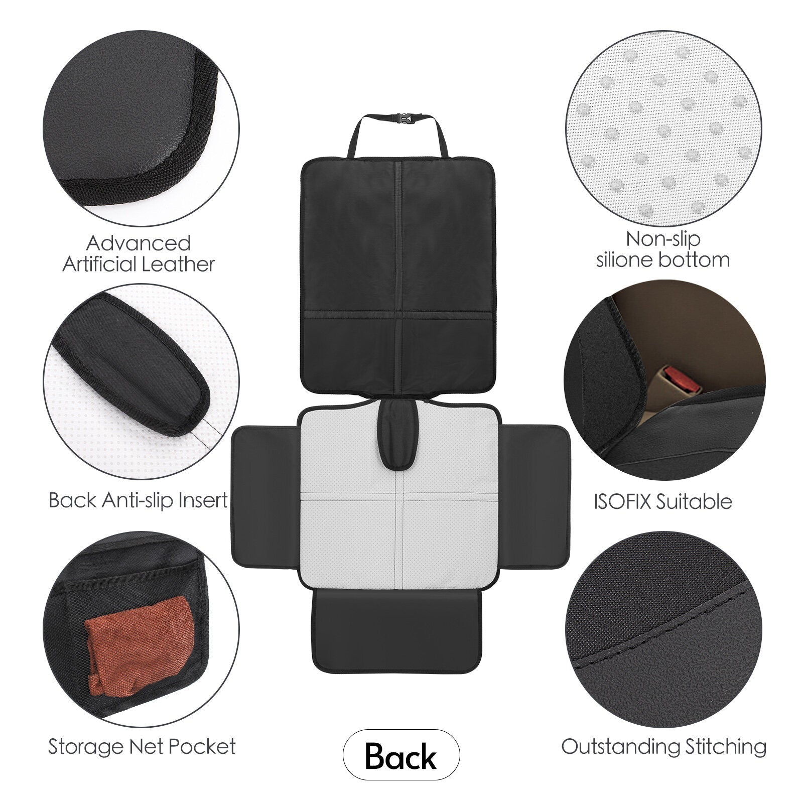 Pocket Mat Slip-Proof with Seat Back Car Seat Wear-Resistant Protector Cover Baby Organizer