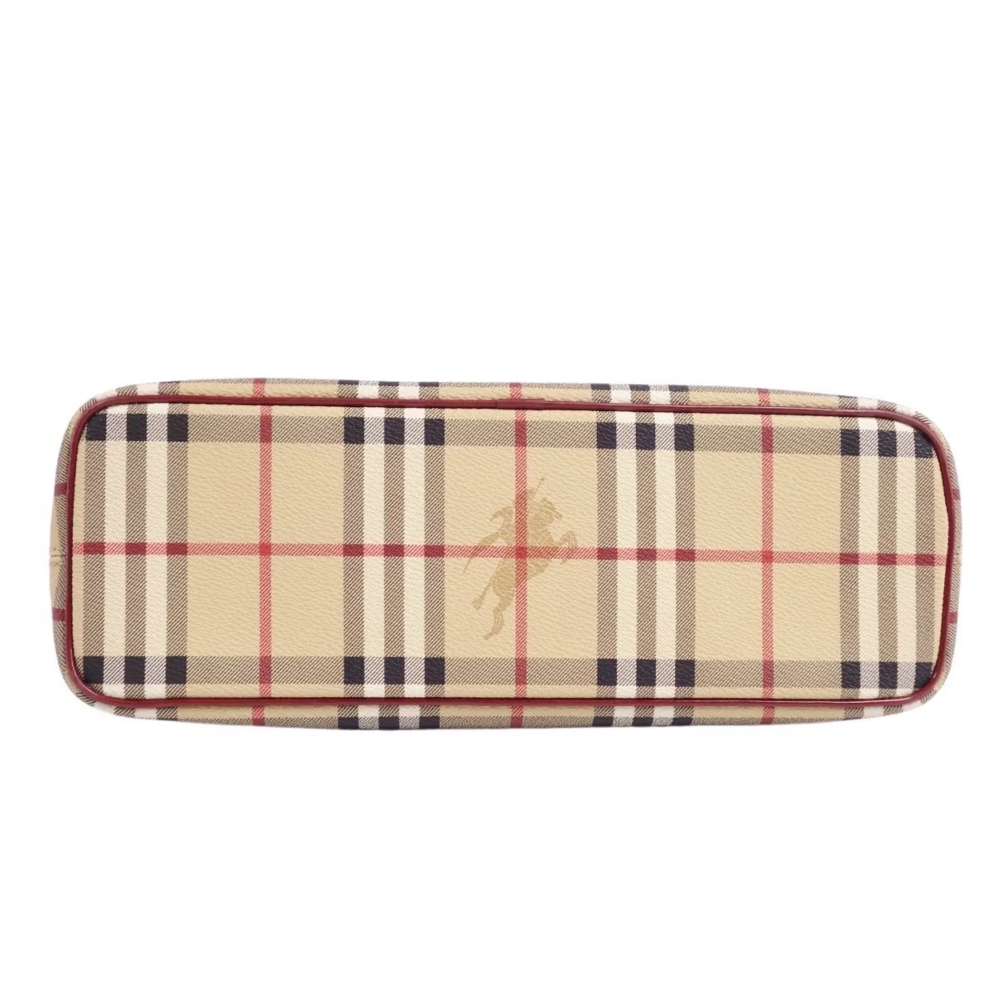 BURBERRY Check Ladies Bag London Burberry Brown Handbag (Good) Tote Pre-Owned Pattern LONDON