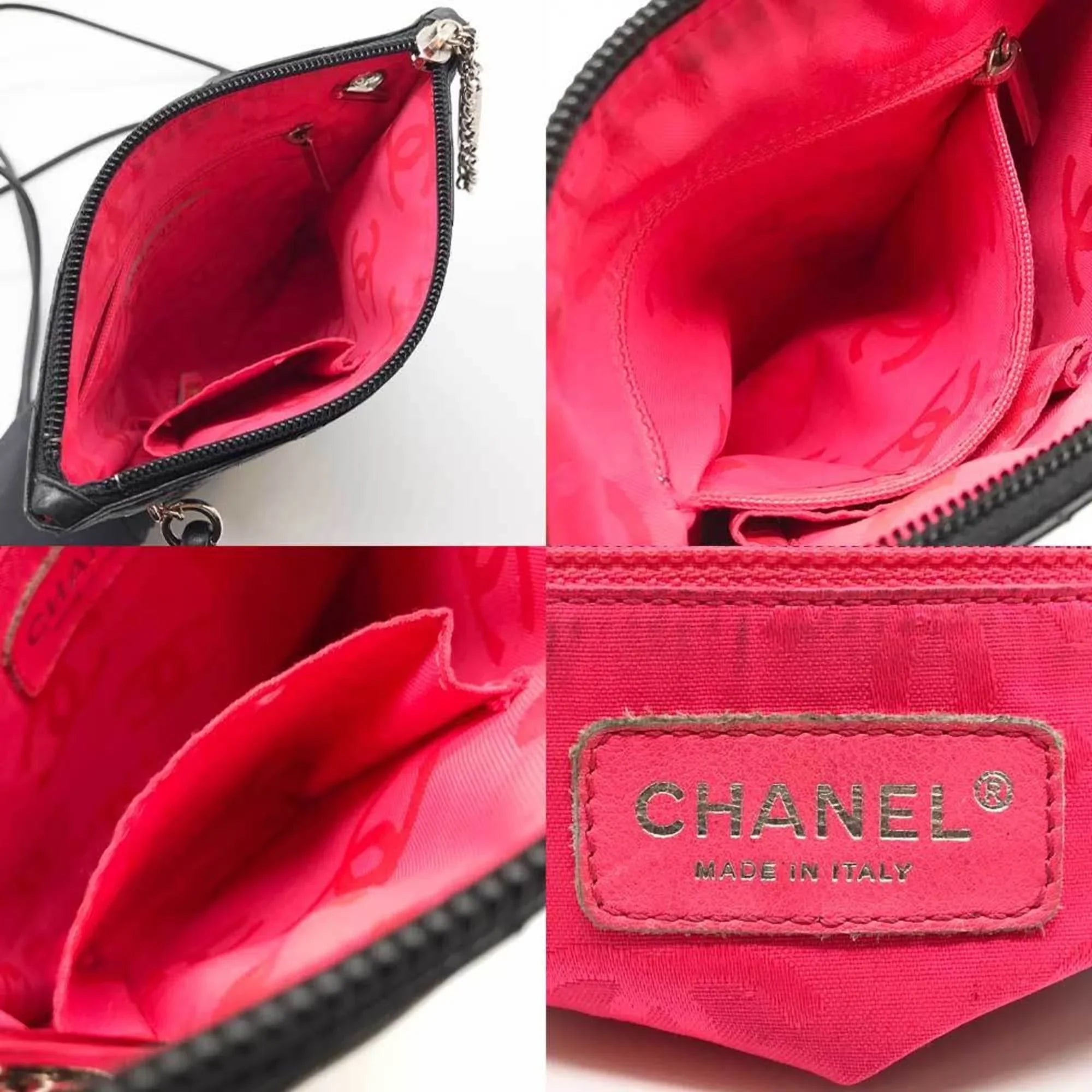 (Fair) Cambon Leather Pre-Owned CHANEL Black Bag Line 100s Shoulder