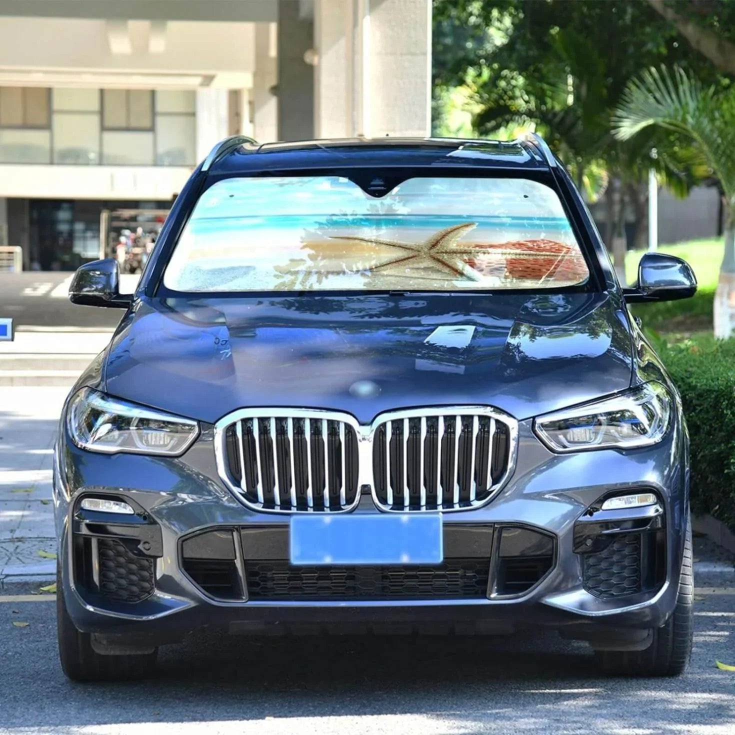 Tropical Cars,SUVs,Trucks-55×27.6in and Bestwell Accessories to Rays Blocks Shade,oldable Sun Windshield for Car UV Beach Protector Sunshade Visor Protect
