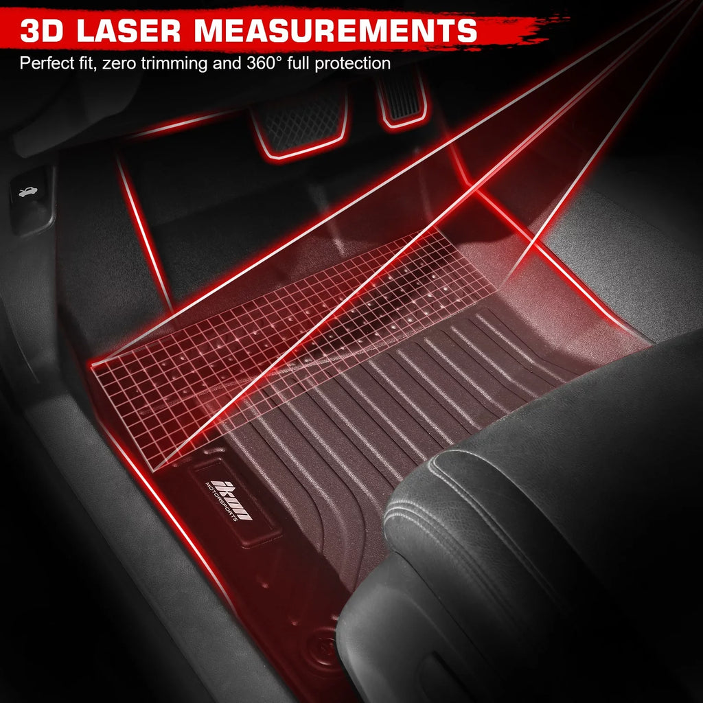 Protector Town Mats Liner Black Floor 4PCS Row 2nd & All Caravan Chrysler 1st Carpets Molded 3D 2008-2020 Compatible 2008-2016 Dodge TPE Car Motorsports With Rear Front 3D Weather Ikon Grand Country