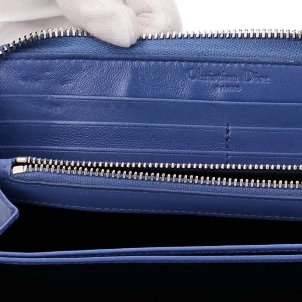 wallet Voyageur lady ladies (Good) Pre-Owned long lambskin Christian Dior
