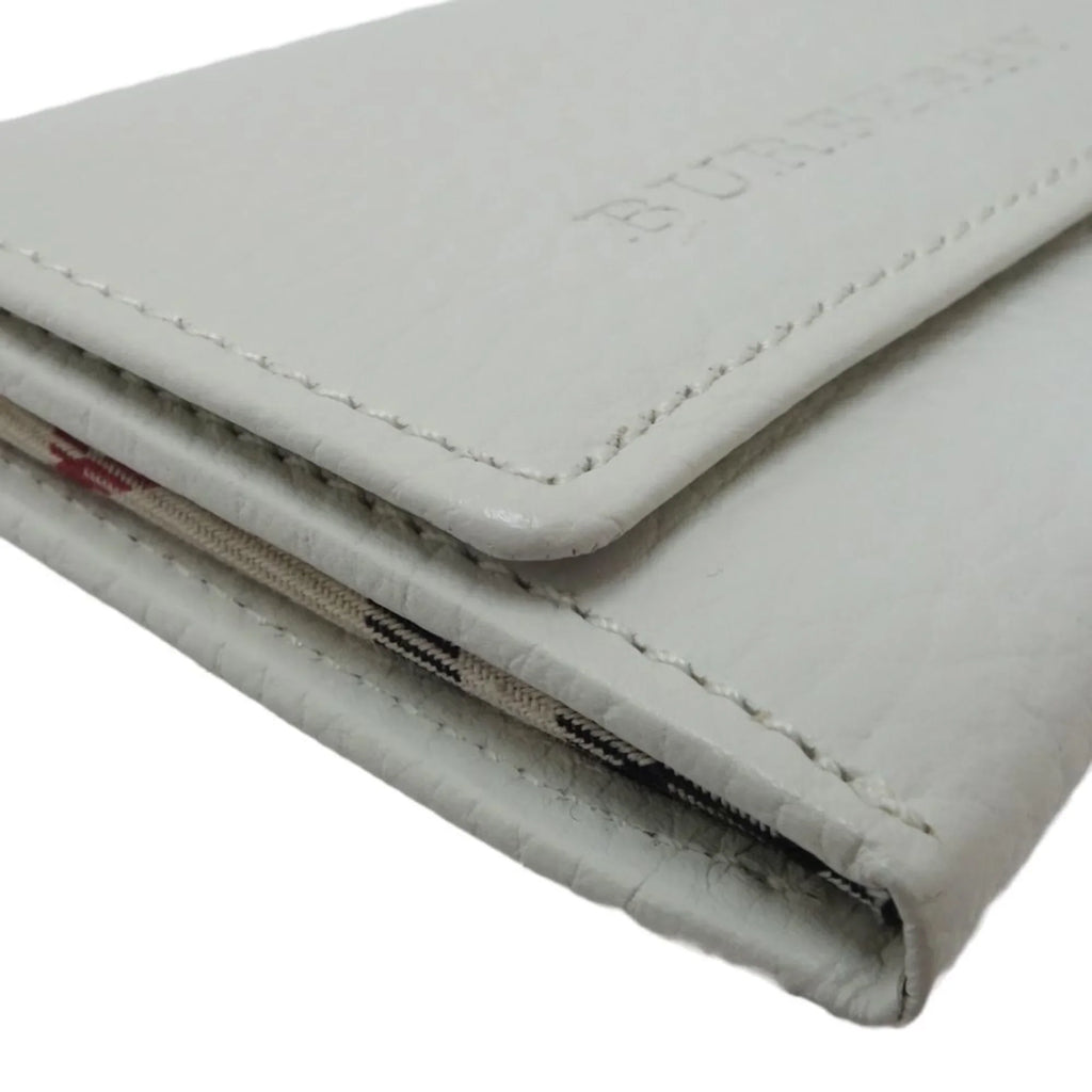 Pre-Owned BURBERRY leather (Good) Business holder case 083535 white card