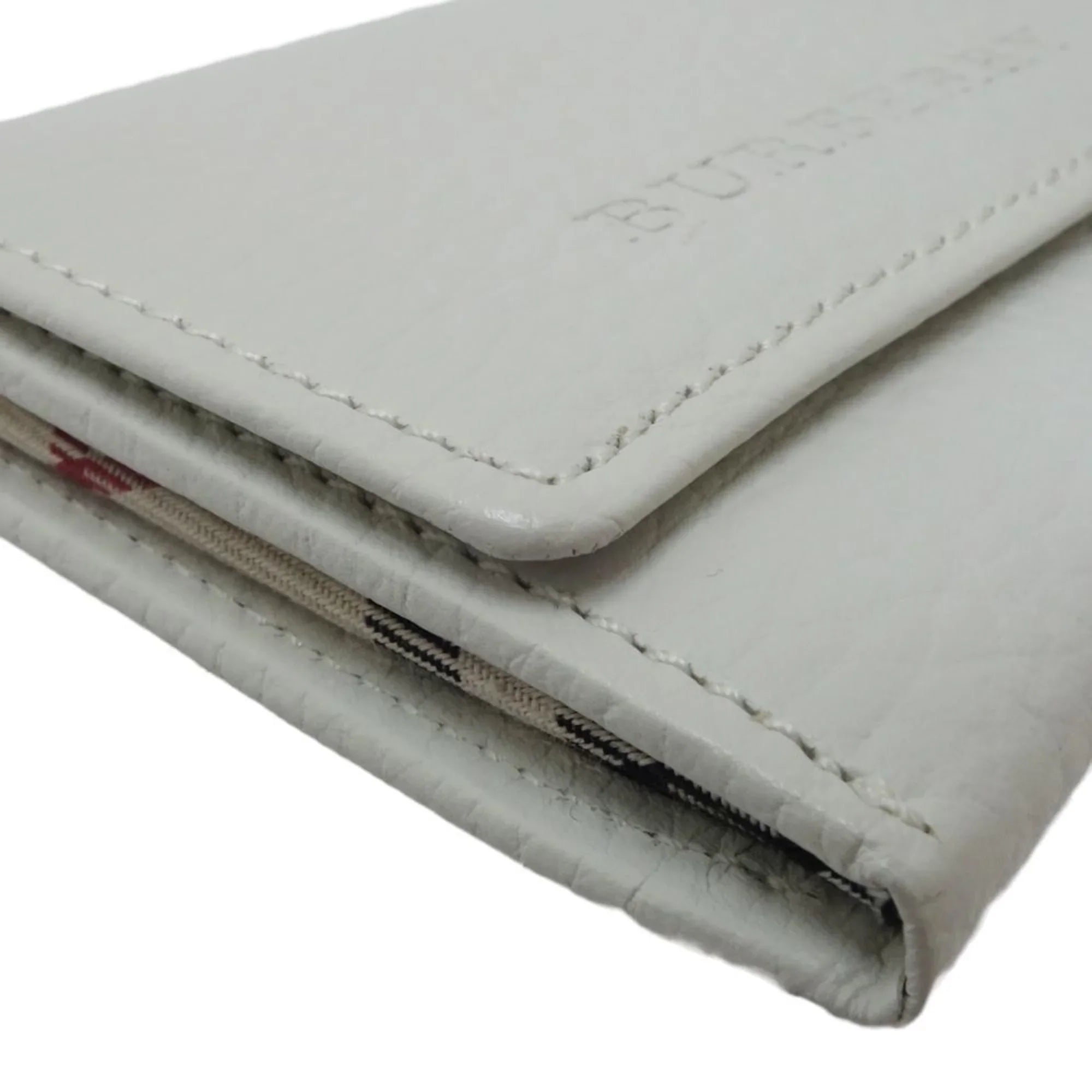Pre-Owned BURBERRY leather (Good) Business holder case 083535 white card