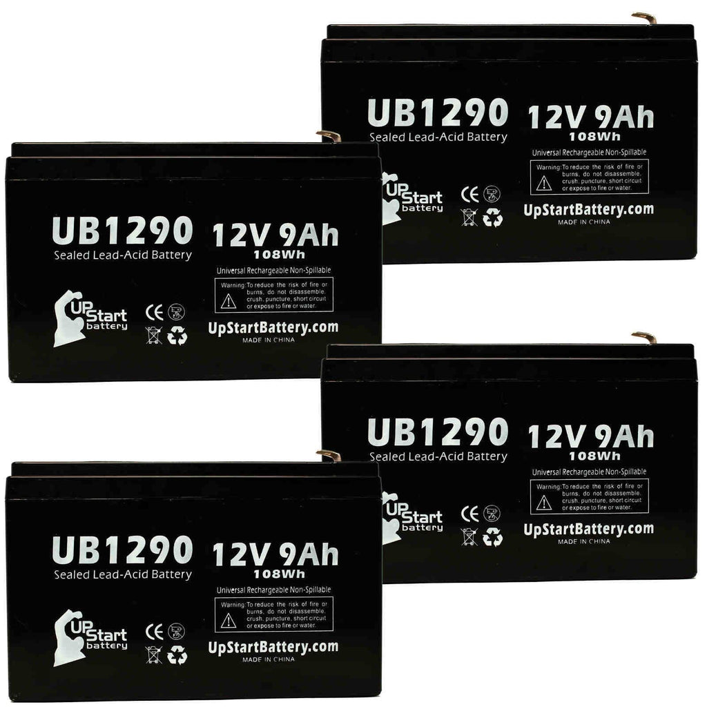 Sealed Battery Terminal, 9000mAh, Terminal Kontron 9Ah, AGM, F1 SLA) MICROGAS Battery Acid Lead 8 Universal 7640 - to - Compatible (12V, 4x UB1290 Includes F2 - Replacement Adapters Pack F1