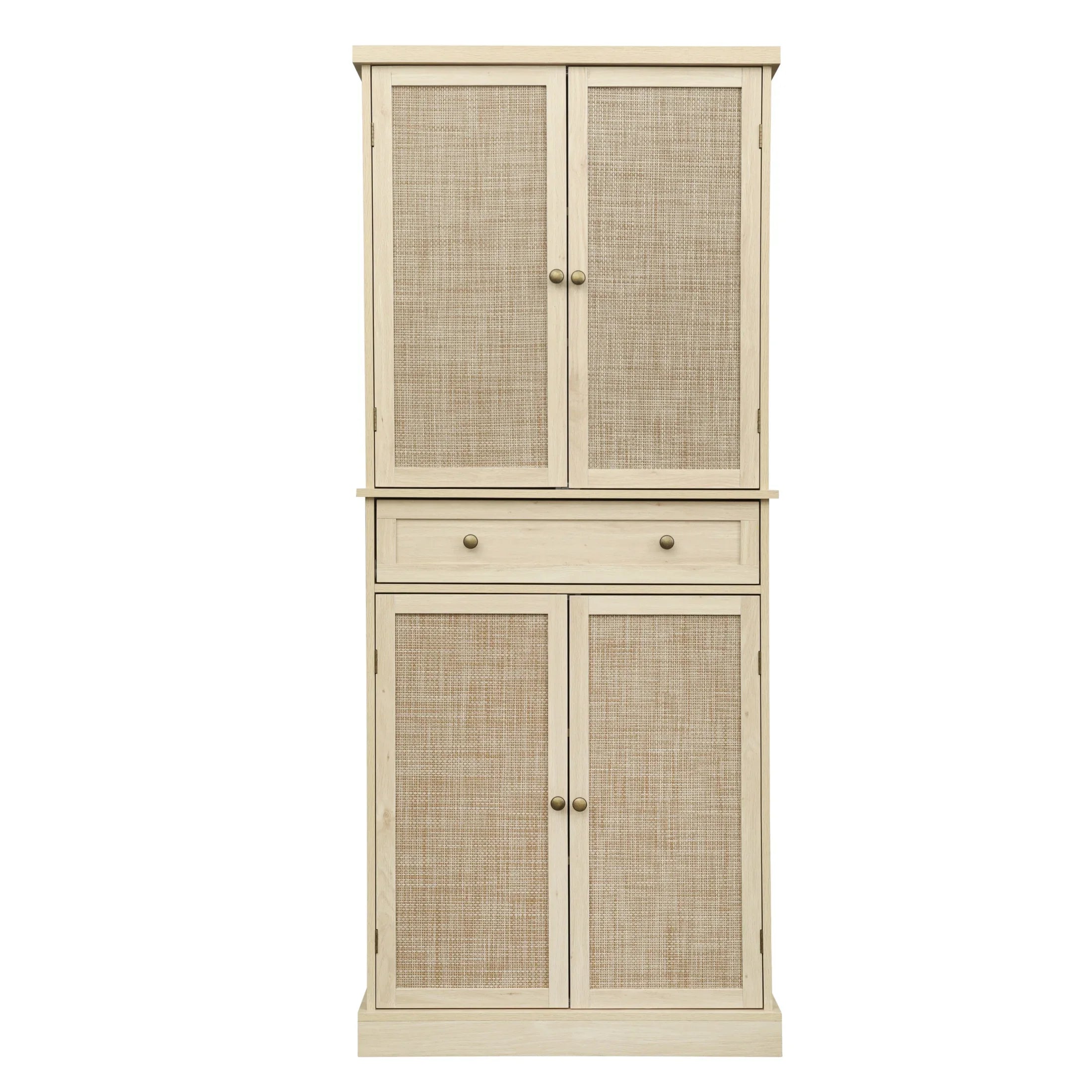 Cabinet Storage Cabinet with Door Inner Shelves, Adjustable 1 4 4 with Drawer,
