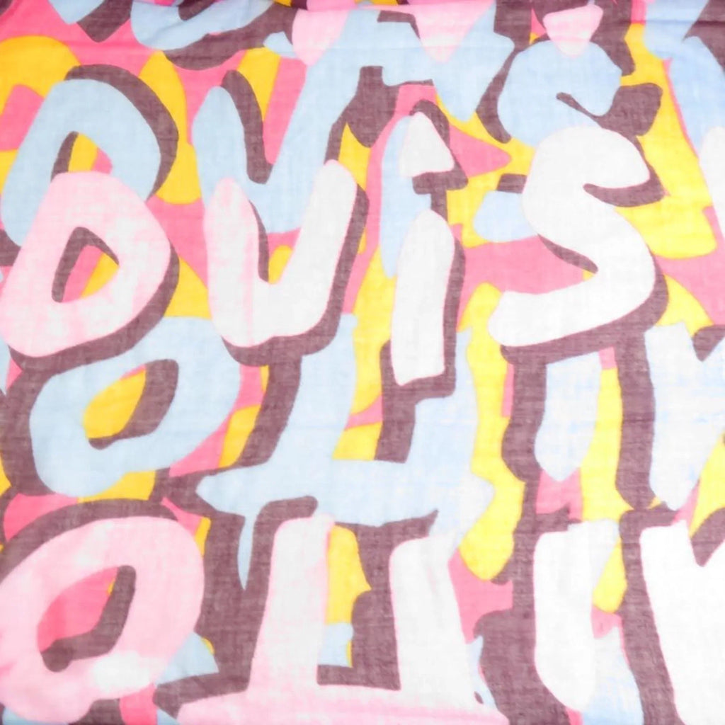 Pre-Owned Louis LOUIS VUITTON Cashmere/Silk Vuitton (Good) Pink/Multicolor e58449a Shawl Women's