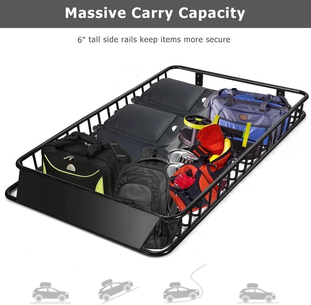 64" x Capacity, Top Rack for with 150lb Roof with Cargo 6” Car Basket Cargo Holder Rooftop 39”x Luggage Carrier Universal SUV, Truck Extension, Carrier