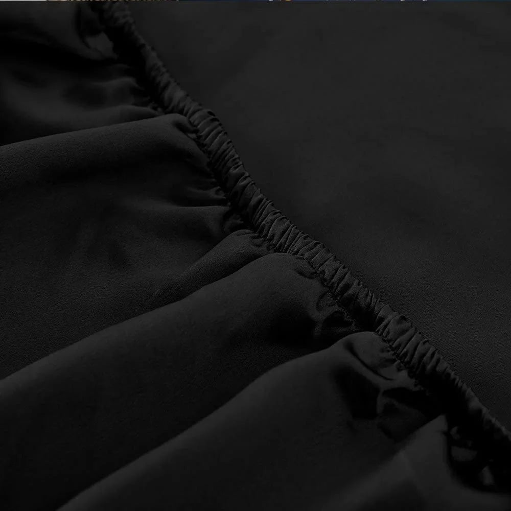 Sheet 19 Luxury Fitted Seamless, Mulberry Black Queen, HAOFEI Silk Momme