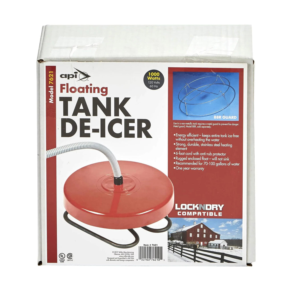 Thermostatic Tank Winter Red Floating & API Heater, Stock 1000 Deicer Watt