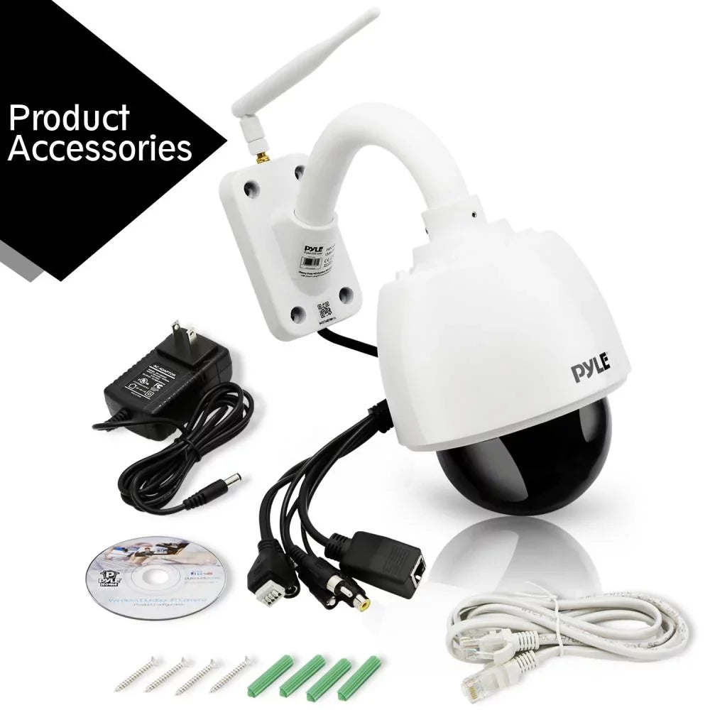4x with IP Outdoor Weatherproof - SD Camera PIPCAMHD47.5 - WiFi Optical 32g Zoom Hi-Res HD Built Cam in PYLE