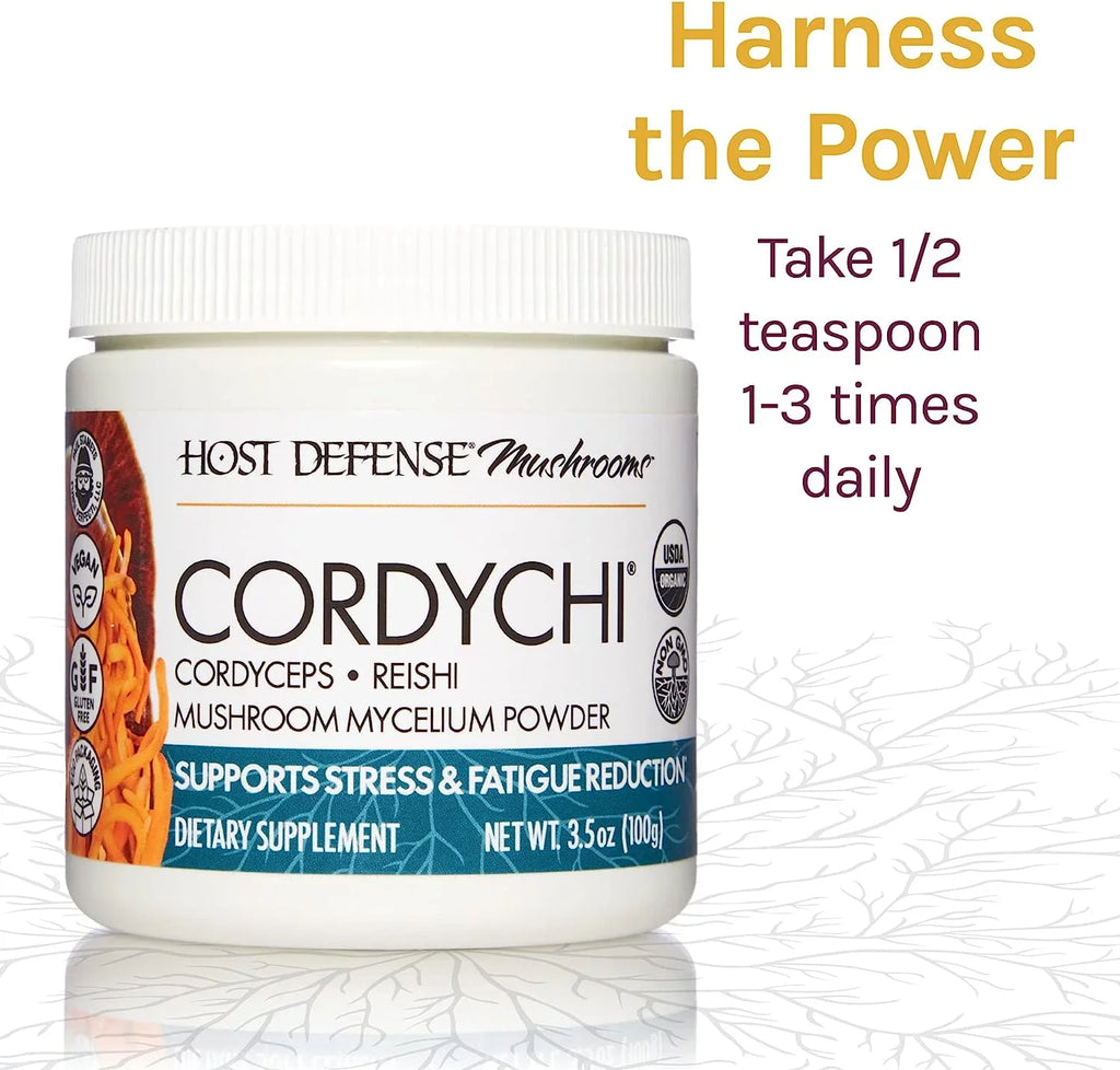 Supplement, Powder, 100 Stress G Defense, Reduction, and Host Fatigue CordyChi Mushroom for