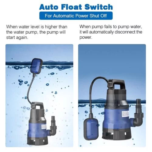 Swim 750W Pool 1HP Sump Clean Dirty Pump For Water Submersible Pond