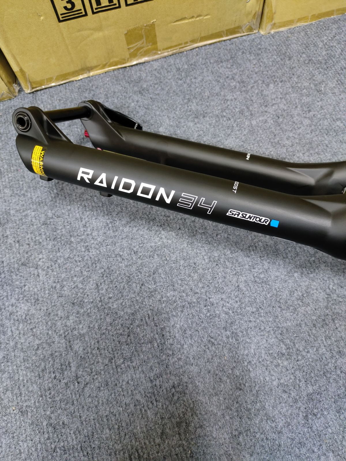 120mm Air Fork SR (Manual) RAIDON34 Travel Tapered MTB 110X15mm) Bicycle SUNTOUR (BOOST: 29" Suspension