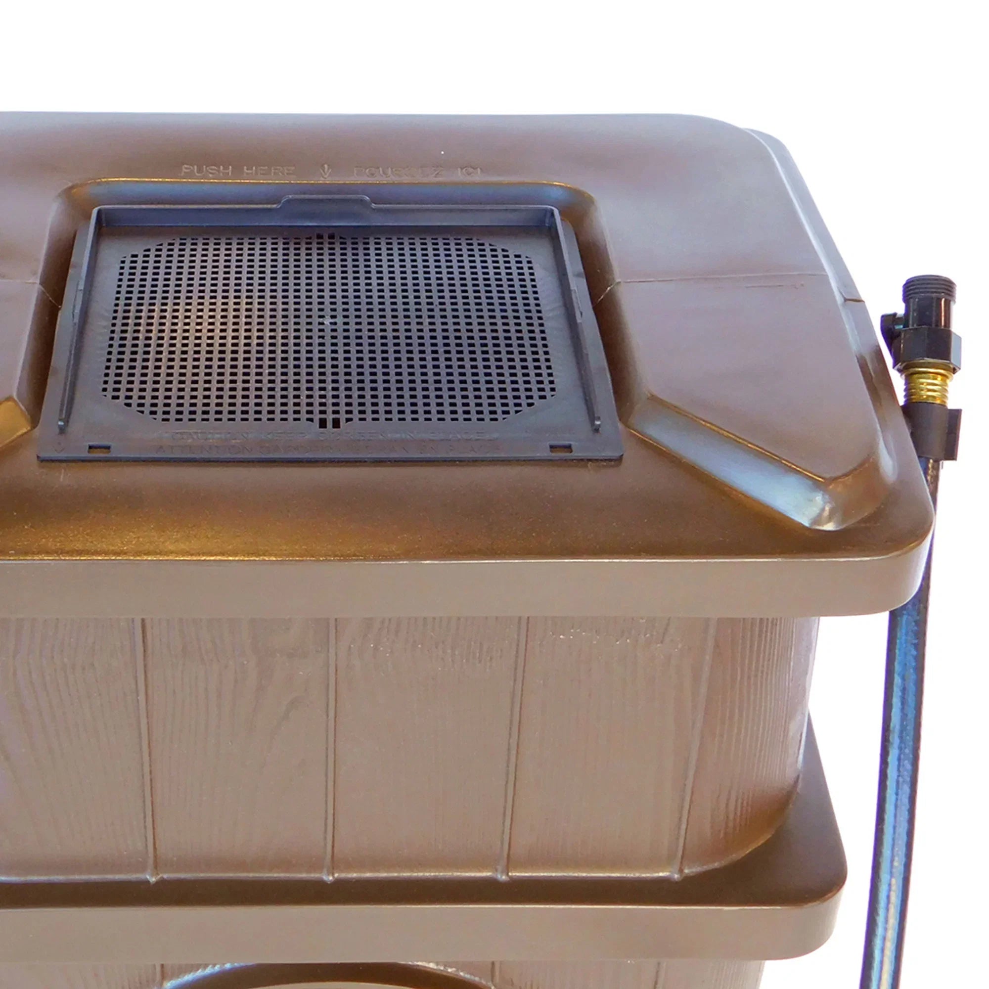 FCMP WG4000 Water 45 Brown Barrel, Outdoor Grain Catcher Rain Gallon Wood
