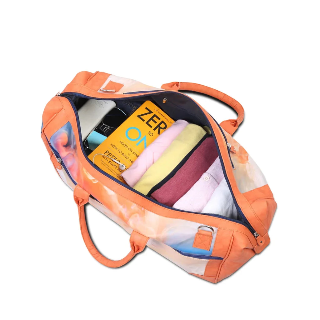 adjustable bag with Shoe The Wave Large Travel strap Separate with Compartment Unisex Weekender Orange