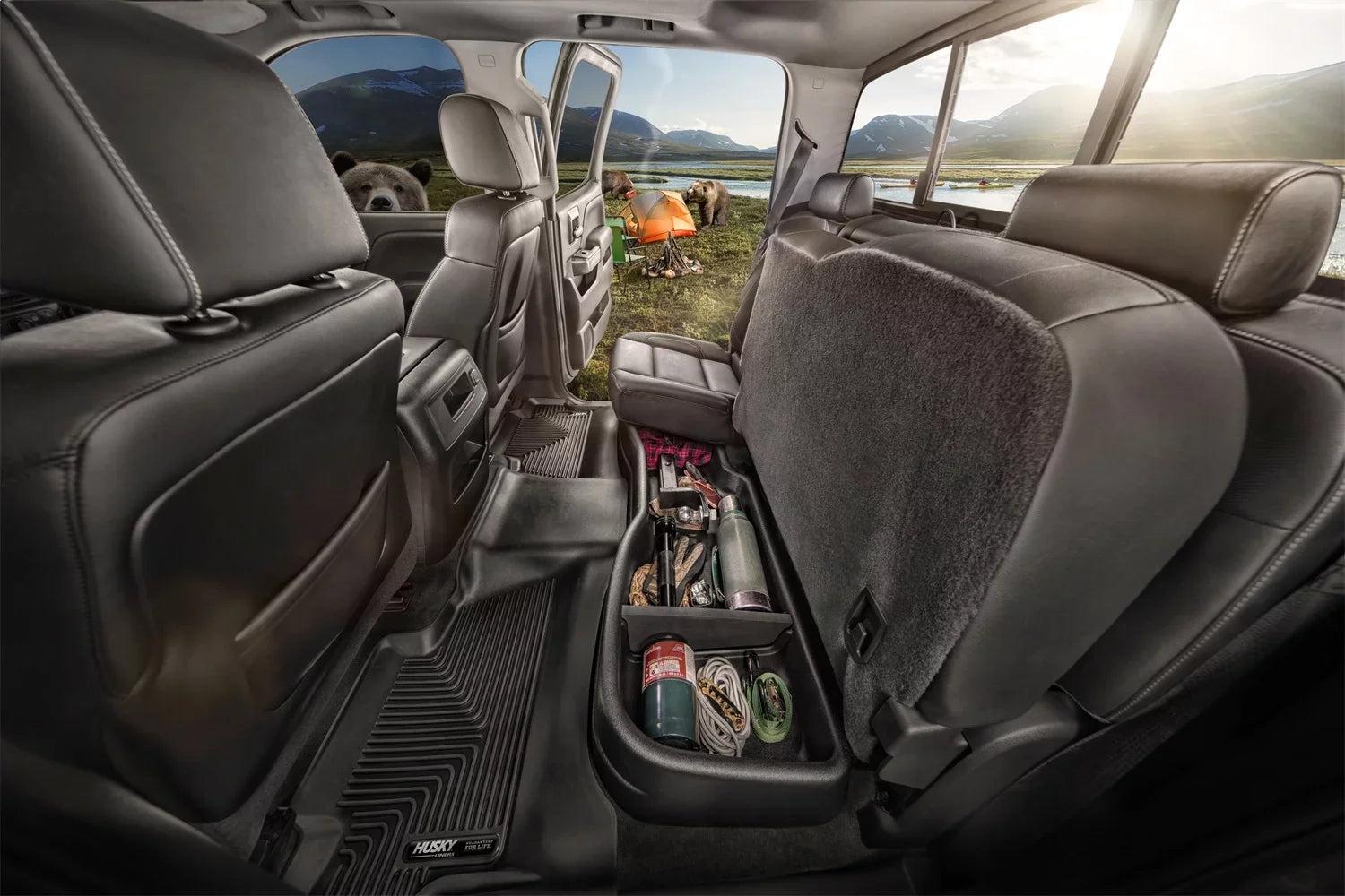 factory with Box Storage Husky Crew RealTruck Seat Cab Ford - by without Ford storage 2015-20 F-250/F-350 2017-20 F-150 box Compatible Gearbox SuperCrew, Under