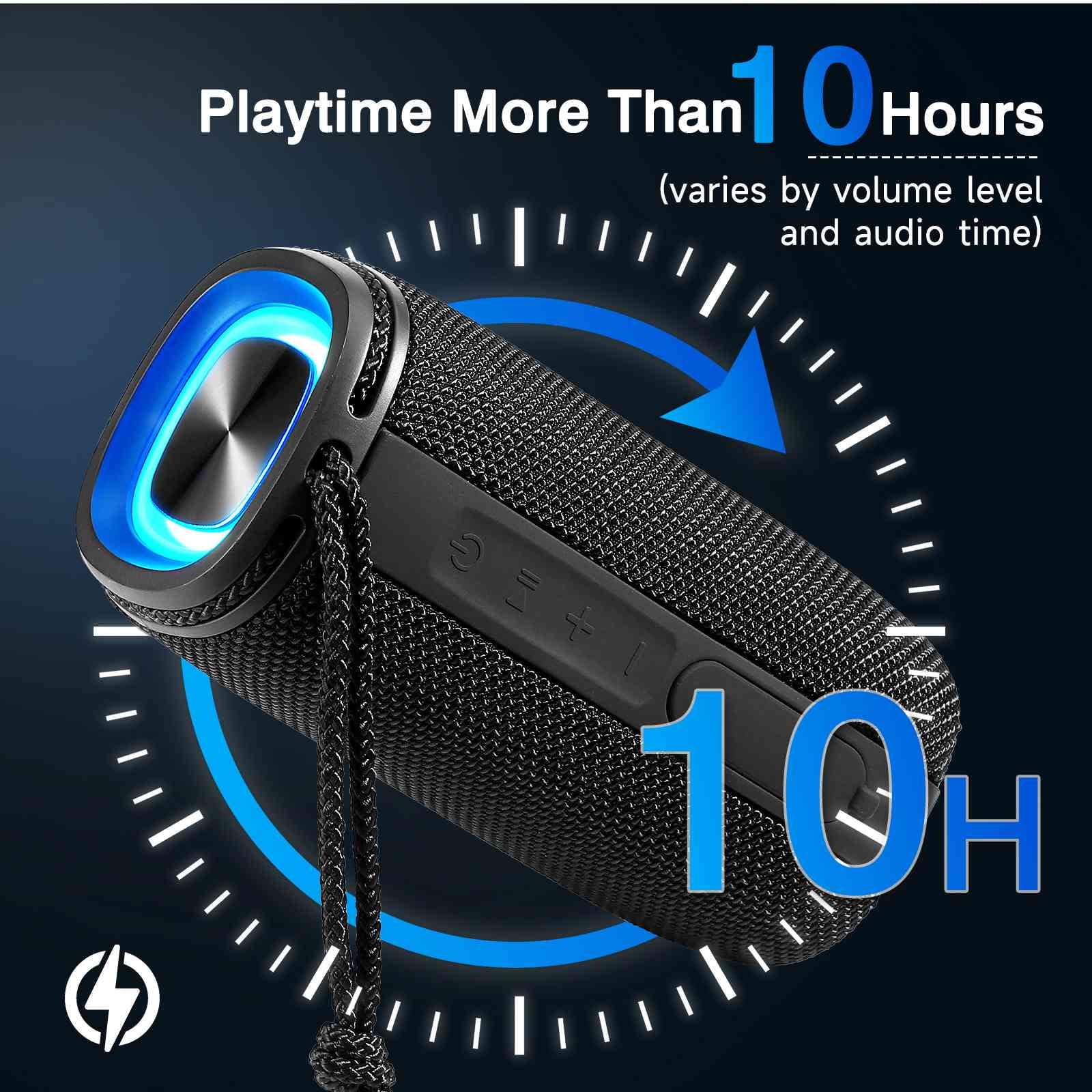 for Punchy Nokia IPX5 Bass, BT5.3, 360° Sound Bluetooth 3.1 X808 Portable Black Wireless Speakers - Surround HD Waterproof Speaker, UrbanX True Speaker with Pairing,