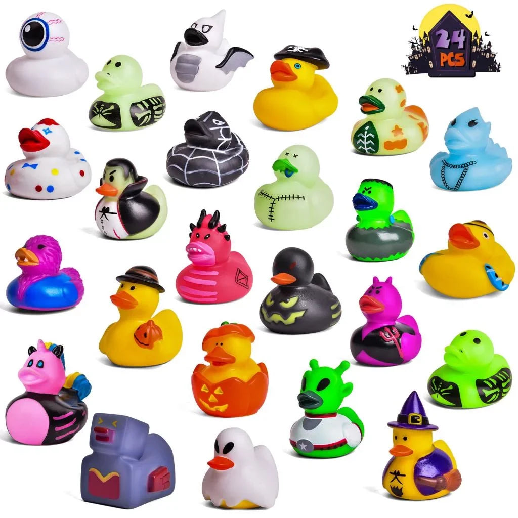 Showers,Halloween Ducks Pcs Treat,Halloween or 24 Baby Trick Decor Halloween Fun for Party Favors Bath Ducks,Rubber Little Toys Rubber Toys