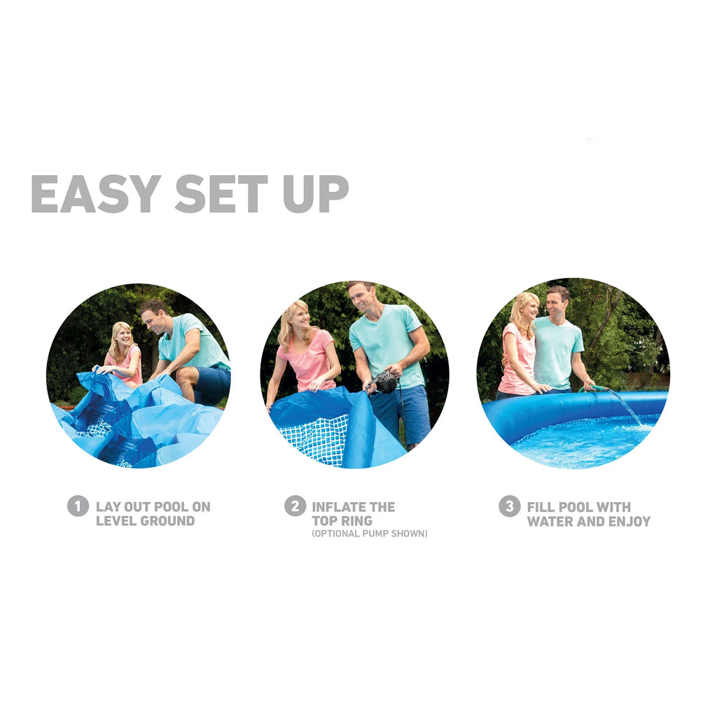 24" Swimming with x Inflatable Pool Ground Filter Set Intex 28117EH Easy Above 10'