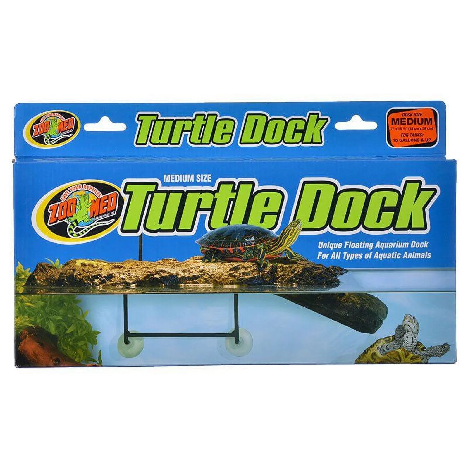 '- Long Dock Medium Zoo x 15 Turtle Wide) 7" Tanks (15.5" Med Floating Gallon