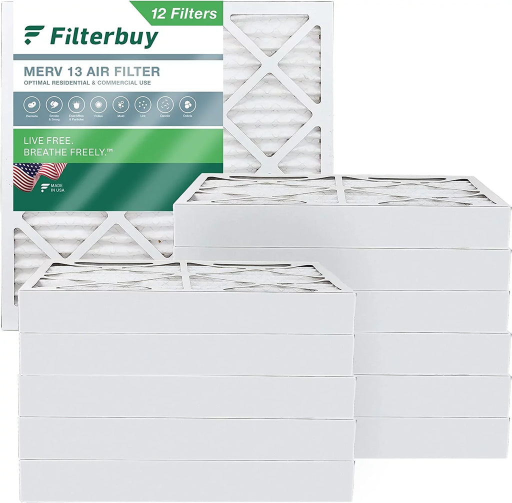 Furnace MERV HVAC 12x12x4 AC Air (12-Pack) Filters Pleated 13 Filterbuy