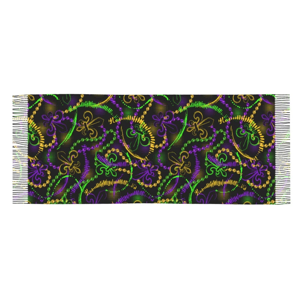 Warm Women Gifts- Wrap Soft Winter Gras Mardi Neon Shawl For Scarves Cashmere Scarf Feel Art Bingfone Print Elegant Large
