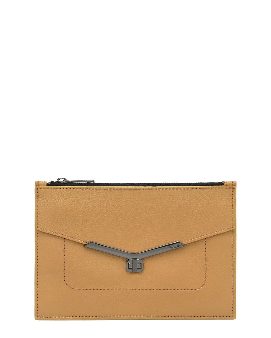 Botkier Leather Wristlet Brown Clutch, Medium Valentina