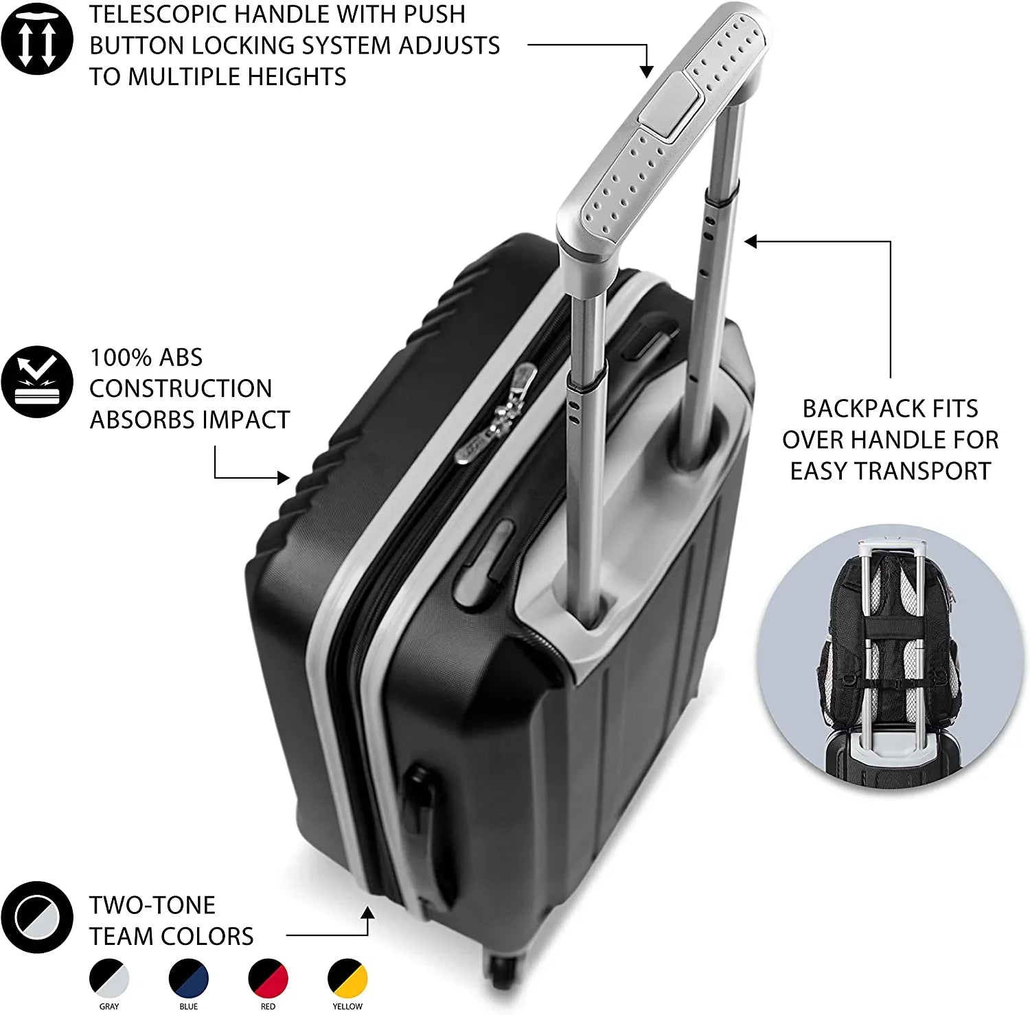Ravens 2-Piece Backpack Set and Luggage Baltimore NFL