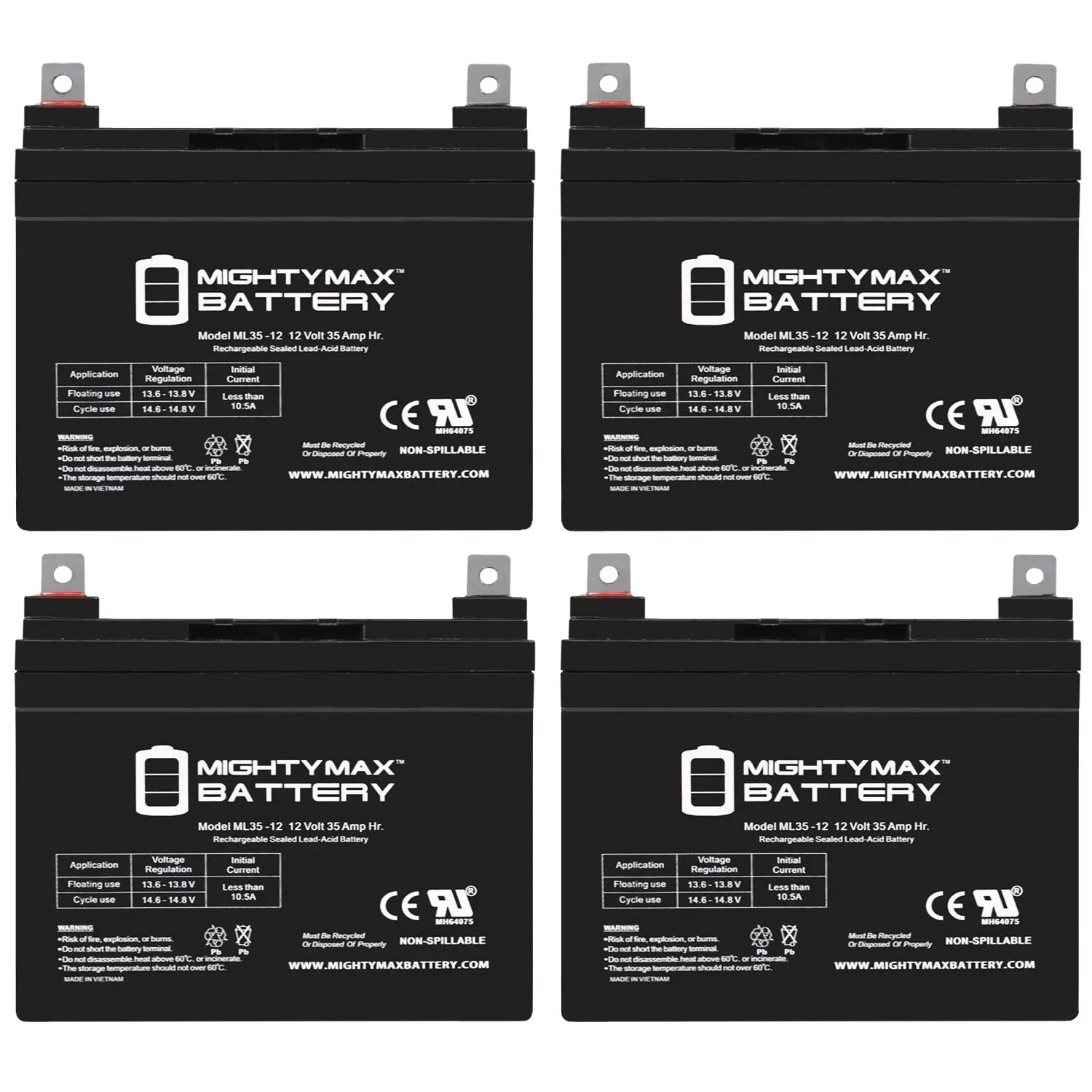 12V Battery - Pack Pride Mobility 4 35AH Powerchair Jet 3 For