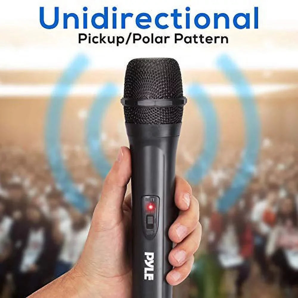 Pro System Pyle Mic Handheld Professional - PDWM91 - with Microphone Transmitter Receiver Adapter VHF Audio