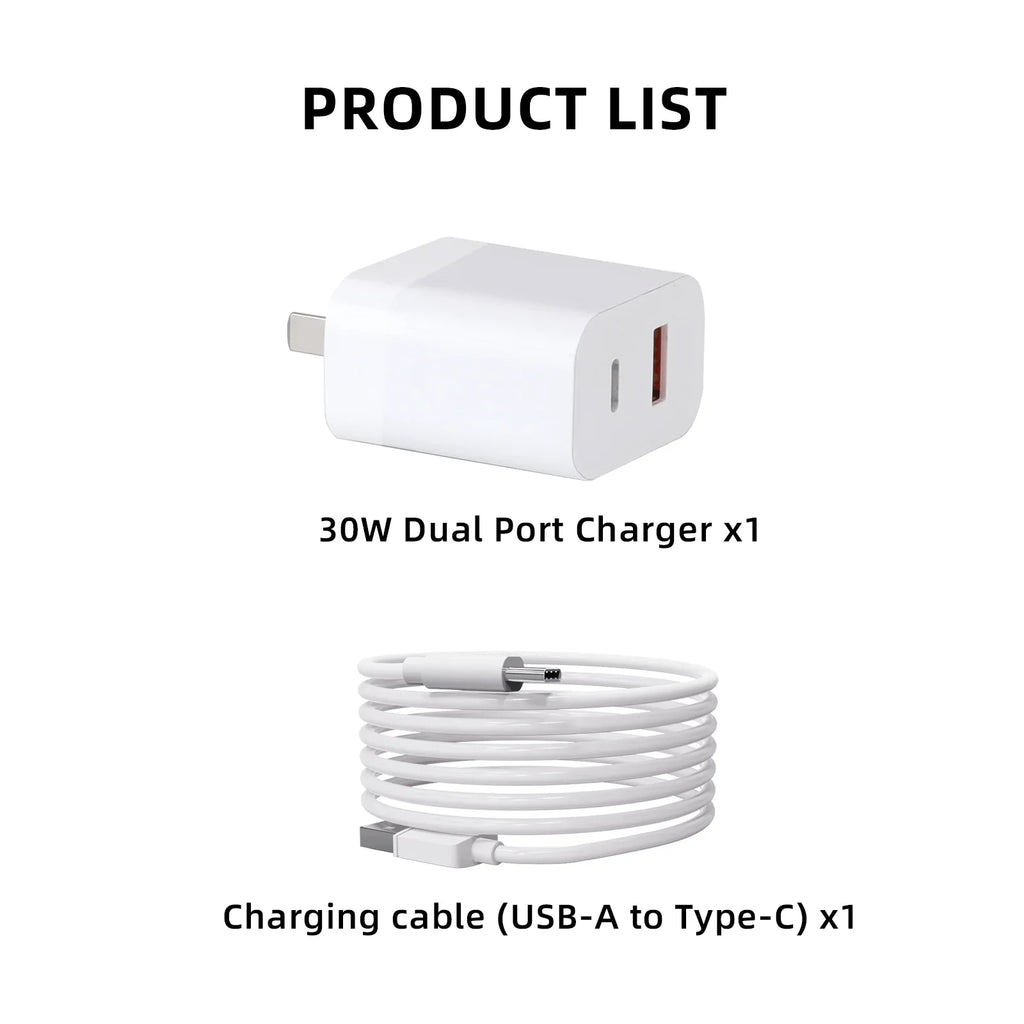 Cable for Type-C USB with Parts DJI 2/Mini Charging 3 30W Dual-Port Charger Pro Mini Charging